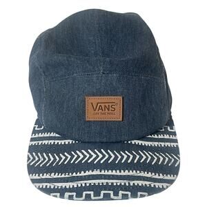 Vans Off The Wall Tan Geometric Pattern Hat Flat Brim Snapback Adjustable Cap